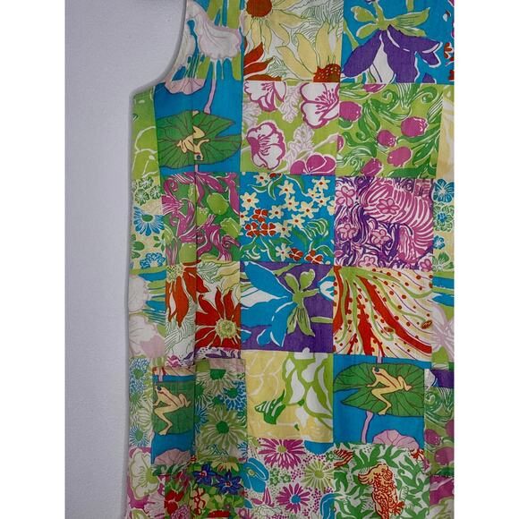 Vintage 1990s Lilly Pulitzer White Label Patchwork Dress Floral Print 8P AS IS - Picture 8 of 16